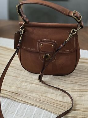 COACH Brown Leather Saddle Crossbody Bag - Classic Everyday Style